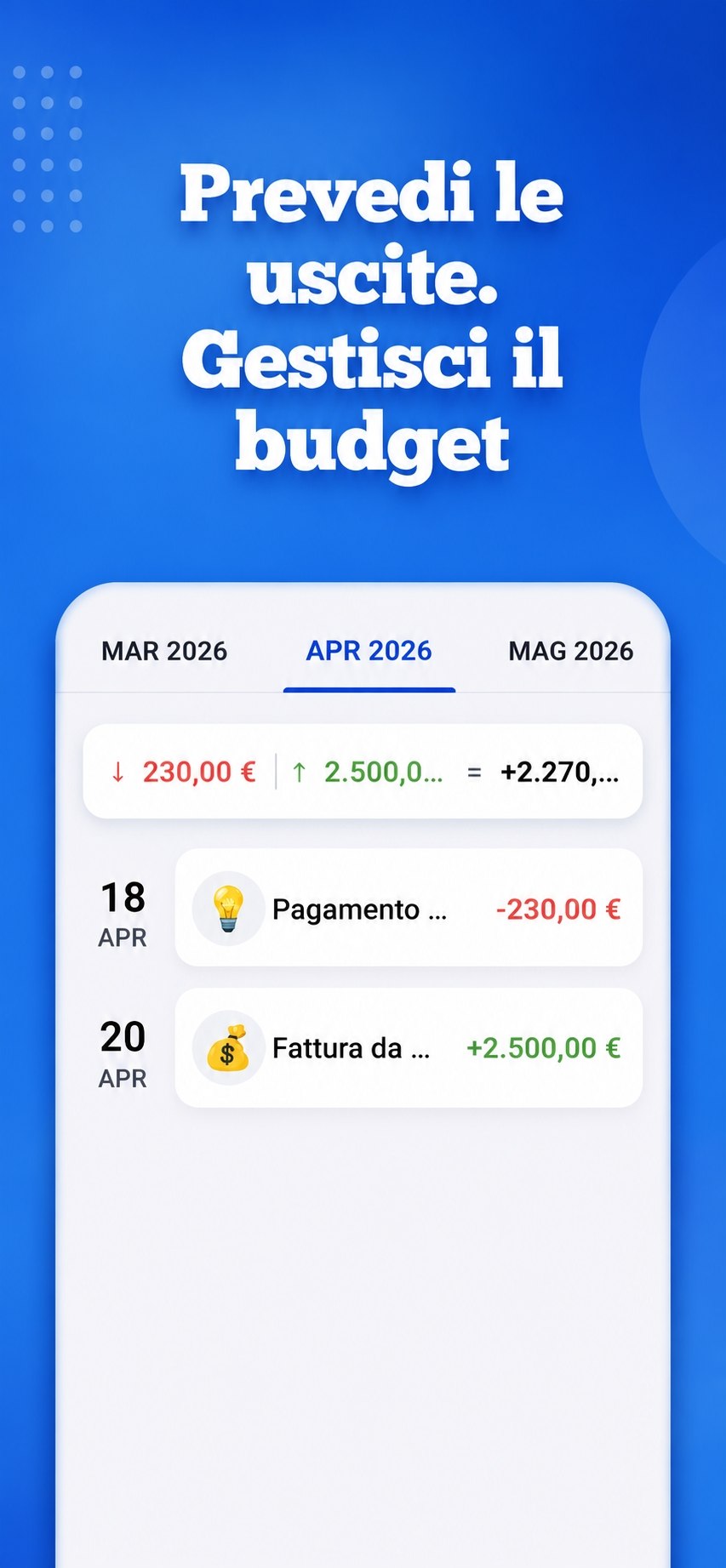 Report e budget Scadenzario