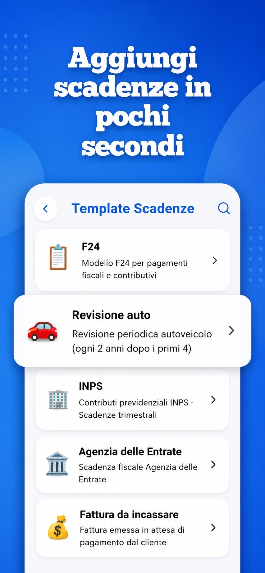 Dettaglio scadenza con allegati
